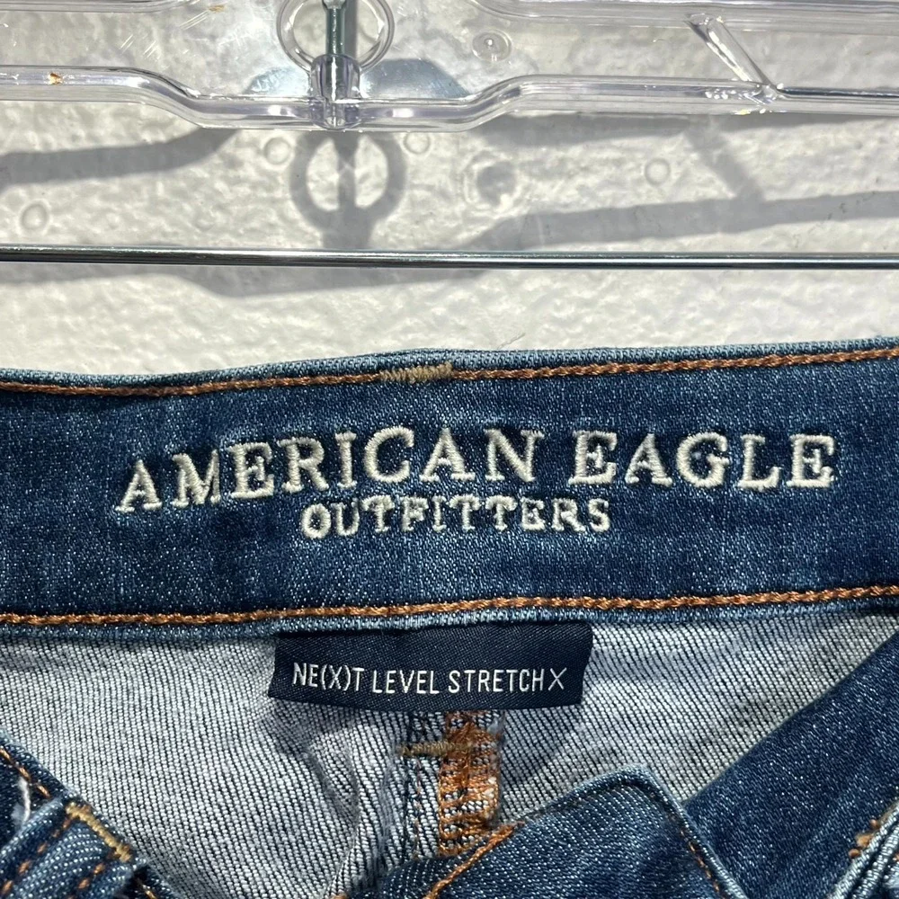 American Eagle Outfitters Mini Skirt‎ Womens 2 Blue Denim High Rise Side Zip